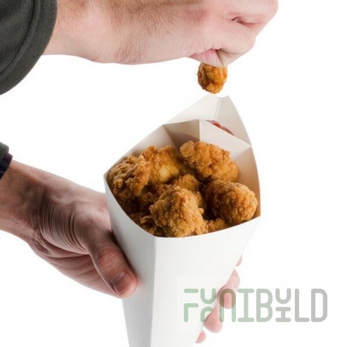 American Metalcraft SQFBCN10 10 oz. Square Cardboard Fry Cone - 100/Pack