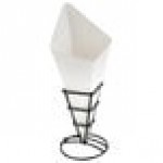 American Metalcraft SQFBCN10 10 oz. Square Cardboard Fry Cone - 100/Pack