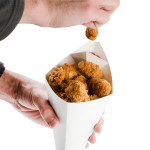 American Metalcraft SQFBCN10 10 oz. Square Cardboard Fry Cone - 100/Pack