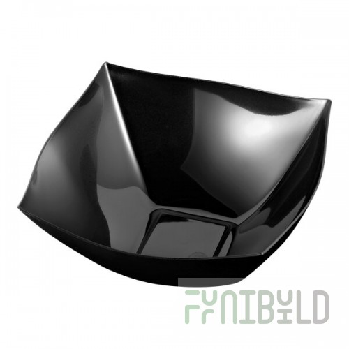Fineline Wavetrends 128-BK Black Plastic Serving Bowl 128 oz. - 25/Case