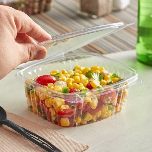 Stalk Market Rectangular Clear PLA Plastic Hinged Deli Container 12 oz. - 300/Case Stalk Market Rectangular Clear PLA Plastic Hinged Deli Container 12 oz. - 300/Case