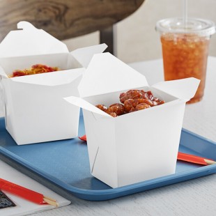 Emperor's Select 32 oz. White Microwavable Paper Take-Out Container - 50/Pack