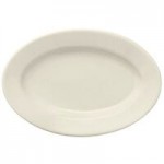 Libbey Porcelana Cream 51 oz. Cream White Wide Rim Rolled Edge Porcelain Pasta Bowl - Sample