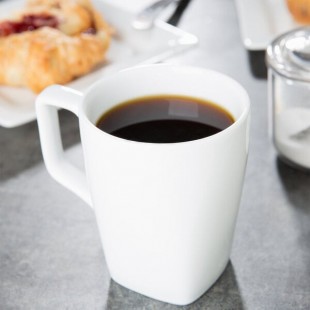 Libbey Slate 12.25 oz. Ultra Bright White Porcelain Mug - Sample