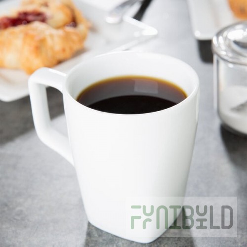 Libbey Slate 12.25 oz. Ultra Bright White Porcelain Mug - Sample