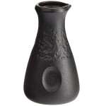 Acopa Heika 8.5 oz. Black Matte Textured Stoneware Sake Bottle - Sample Acopa Heika 8.5 oz. Black Matte Textured Stoneware Sake Bottle - Sample