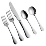 Acopa Vernon 18/0 Stainless Steel Heavy Weight Flatware 5-Piece Set - Sample