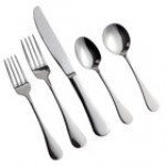 Acopa Vernon 18/0 Stainless Steel Heavy Weight Flatware 5-Piece Set - Sample