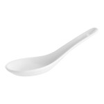 Acopa 0.6 oz. Bright White Porcelain Chinese Soup Spoon / Asian Wonton Soup Spoon - 12/Pack Acopa 0.6 oz. Bright White Porcelain Chinese Soup Spoon / Asian Wonton Soup Spoon - 12/Pack