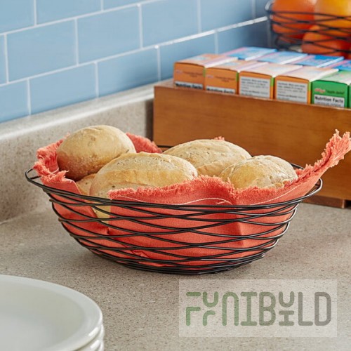 TableCraft BK17412 Artisan Oval Black Wire Basket - 12