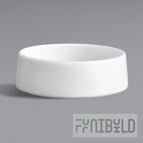 Luzerne Scandi by Oneida 1880 Hospitality SD1379007 2 oz. Bright White Raised Rim Porcelain Sauce Dish - 72/Case