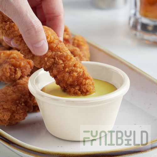 Acopa 4 oz. Bone White Smooth Melamine Ramekin - 12/Case
