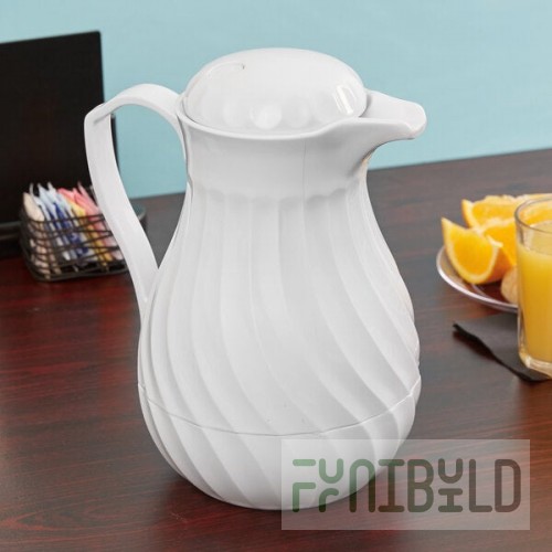 Vollrath 52164 SwirlServe 64 oz. White Hot-N-Cold Beverage Server