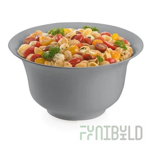 TableCraft CW3130N 3.25 Qt. Natural Cast Aluminum Tulip Salad Bowl