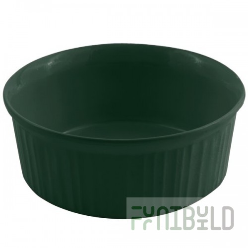 Bon Chef 5054 2.5 Qt. Hunter Green Sandstone Finish Cast Aluminum Round Casserole Dish
