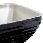 Vollrath 4763560 Double Wall Square Beehive 5.2 Qt. Serving Bowl - Black Black