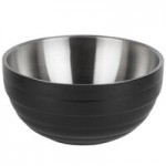Vollrath 4763560 Double Wall Square Beehive 5.2 Qt. Serving Bowl - Black Black