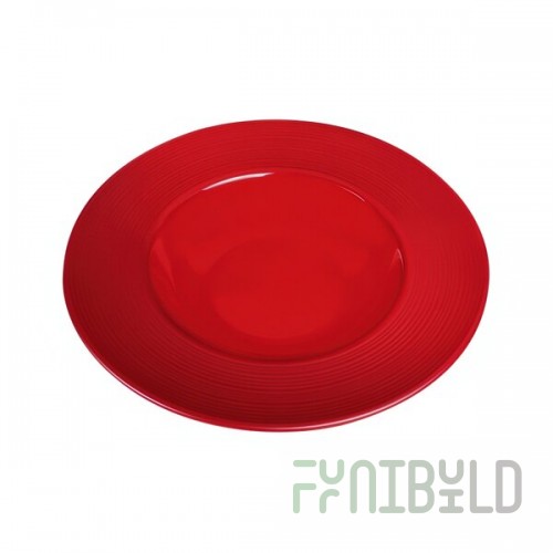 Elite Global Solutions Maya 10 oz. Red Reactive Glaze Melamine Pasta / Soup Bowl - 6/Case