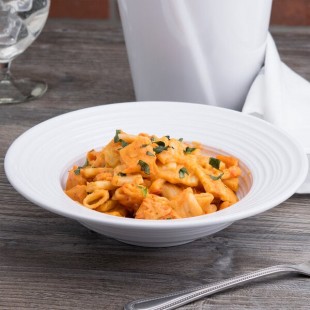 Elite Global Solutions DS85PB-W Swirl 12 oz. White Melamine Pasta / Soup Bowl - 6/Case