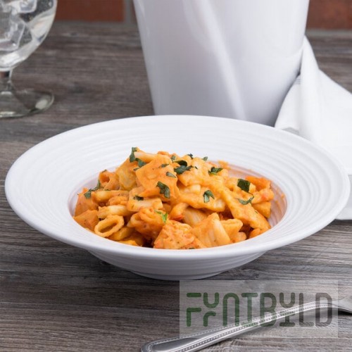 Elite Global Solutions DS85PB-W Swirl 12 oz. White Melamine Pasta / Soup Bowl - 6/Case