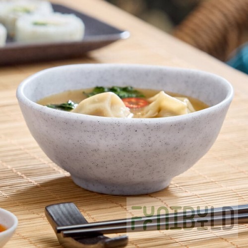 Acopa Cavern 8 oz. Light Gray Round Melamine Bowl - 12/Case