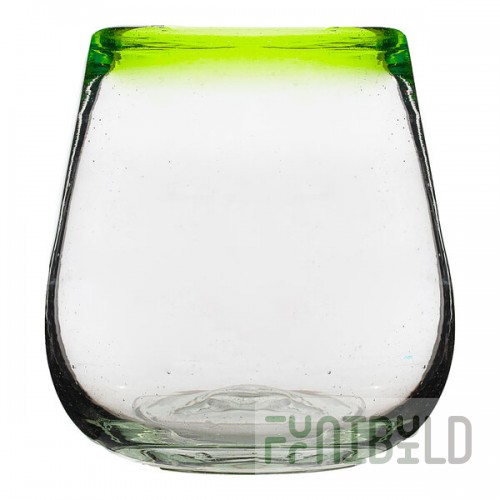10 Strawberry Street Lime Rim 16 oz. Stemless Wine Glass - 6/Case