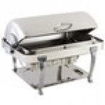 Bon Chef 12040CH Elite Rectangle 8 Qt. Dripless Stainless Steel with Chrome Accents Roll Top Chafer with Aurora Legs Bon Chef 12040CH Elite Rectangle 8 Qt. Dripless Stainless Steel with Chrome Accents Roll Top Chafer with Aurora Legs