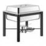 Acopa 4 Qt. Half Size Wrought Iron Pillar Chafer Set with Stainless Steel Cover and Handle