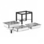 Acopa 4 Qt. Half Size Wrought Iron Pillar Chafer Set with Stainless Steel Cover and Handle