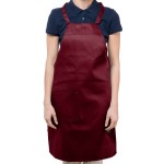 Chef Revival Burgundy Poly-Cotton Customizable Bib Apron with 1 Pocket - 34 Chef Revival Burgundy Poly-Cotton Customizable Bib Apron with 1 Pocket - 34