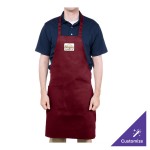 Chef Revival Burgundy Poly-Cotton Customizable Bib Apron with 1 Pocket - 34 Chef Revival Burgundy Poly-Cotton Customizable Bib Apron with 1 Pocket - 34