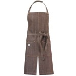 Mercer Culinary M63203BRN Metro Edge Zephyr Brown Cotton Denim Bib Apron with Adjustable Neck, Split Front, and 2 Pockets - 34 Mercer Culinary M63203BRN Metro Edge Zephyr Brown Cotton Denim Bib Apron with Adjustable Neck, Split Front, and 2 Pockets - 34