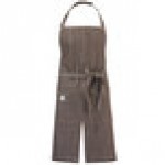 Mercer Culinary M63203BRN Metro Edge Zephyr Brown Cotton Denim Bib Apron with Adjustable Neck, Split Front, and 2 Pockets - 34 Mercer Culinary M63203BRN Metro Edge Zephyr Brown Cotton Denim Bib Apron with Adjustable Neck, Split Front, and 2 Pockets - 34