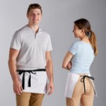Choice Red Poly-Cotton Waist Apron with Black Webbing and 3 Pockets - 12