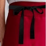 Choice Red Poly-Cotton Waist Apron with Black Webbing and 3 Pockets - 12