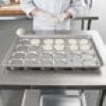Chicago Metallic 42445 Glazed Aluminized Steel 24 Mold 2.82 oz. Clustered ePAN Hamburger Bun / Muffin Top / Cookie Pan - 17 11/16