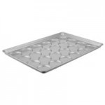 Chicago Metallic 42445 Glazed Aluminized Steel 24 Mold 2.82 oz. Clustered ePAN Hamburger Bun / Muffin Top / Cookie Pan - 17 11/16