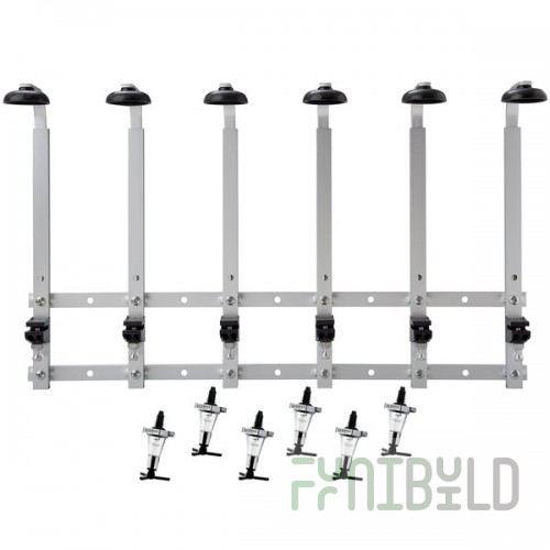 Precision Pours WM 1 oz MO Rack & Pour 1 oz. Wall Mount 6 Bottle Measured Liquor Pourer and Rack System
