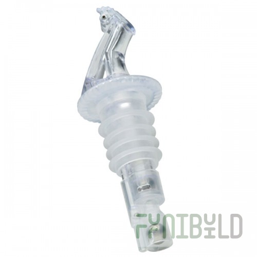 Precision Pours 134 CL F 1.75 oz. Crystal Clear Measured Liquor Pourer with Fliptop - 12/Pack