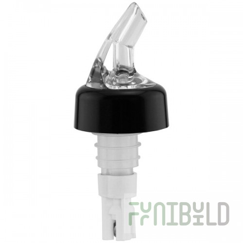 Franmara Bar-Pro 2 oz. Clear Spout / White Tail Measured Liquor Pourer with Collar 8769 BU - 12/Pack