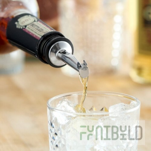 Acopa Stainless Steel Tapered Liquor Pourer with Flip Cap - 12/Pack