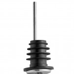 Acopa Stainless Steel Tapered Liquor Pourer with Flip Cap - 12/Pack