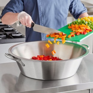 Vollrath 72240 24 Qt. Stainless Steel Utility Pail with Handles - 21 3/4