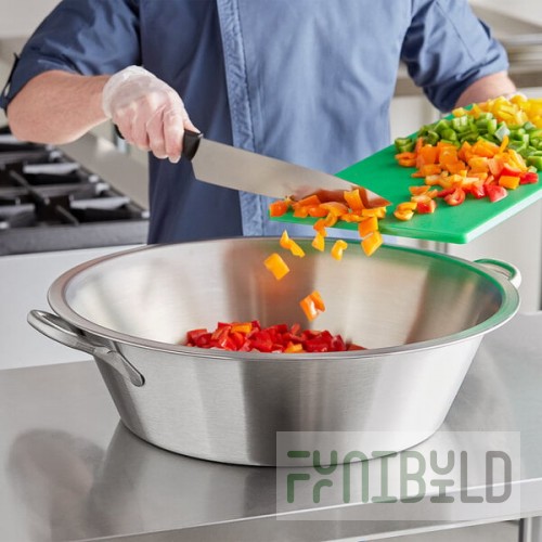 Vollrath 72240 24 Qt. Stainless Steel Utility Pail with Handles - 21 3/4