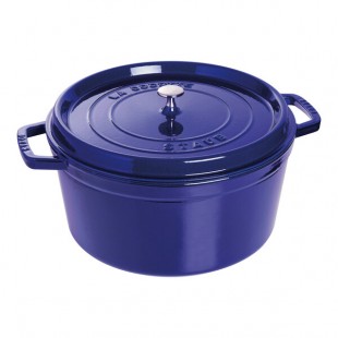 Staub 9 Qt. Dark Blue Enameled Cast Iron Dutch Oven 1004303 Staub 9 Qt. Dark Blue Enameled Cast Iron Dutch Oven 1004303