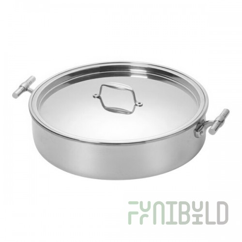 Eastern Tabletop 5926 6 Qt. Mirrored Stainless Steel Induction Pot with Flat Lid and Double Handles