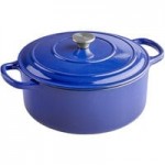 Valor 1.75 Qt. Galaxy Blue Enameled Cast Iron Sauce Pan with Cover