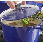 Valor 1.75 Qt. Galaxy Blue Enameled Cast Iron Sauce Pan with Cover