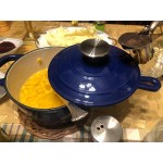 Valor 1.75 Qt. Galaxy Blue Enameled Cast Iron Sauce Pan with Cover