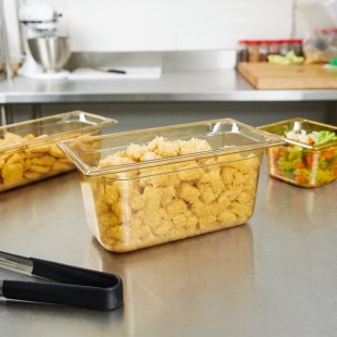 Vollrath 9036410 Super Pan® 1/3 Size Amber High Heat Plastic Food Pan - 6 Vollrath 9036410 Super Pan® 1/3 Size Amber High Heat Plastic Food Pan - 6